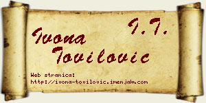 Ivona Tovilović vizit kartica